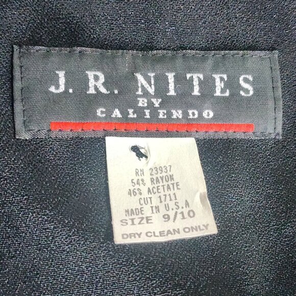 J.R. Nites by Caliendo Vintage Jumpsuit Size 9/10 Black White Beaded Embroidered - Picture 3 of 4